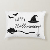 魔女の帽子とクモとこうもりのハロウィン アクセントクッション (裏面)