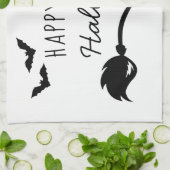 魔女の帽子とクモとこうもりのハロウィン キッチンタオル (折り畳み)