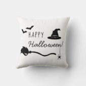 魔女の帽子とクモとこうもりのハロウィン クッション (裏面)