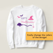 魔女の帽子とクモとこうもりのハロウィン スウェットシャツ