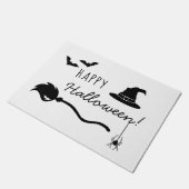 魔女の帽子とクモとこうもりのハロウィン ドアマット (アングル)