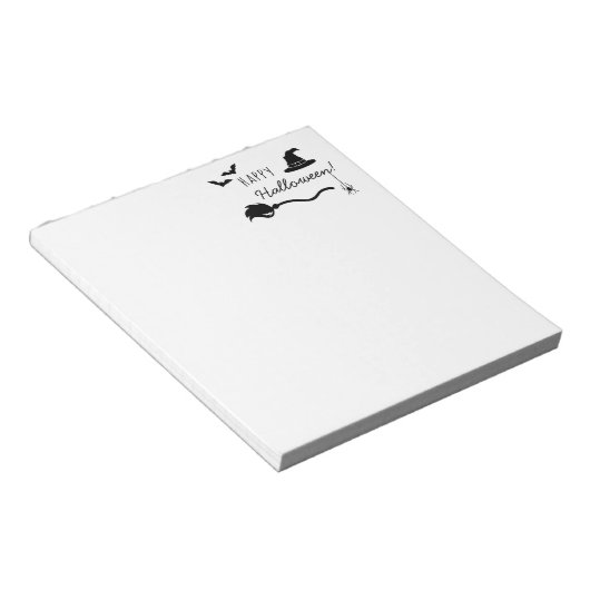 魔女の帽子とクモとこうもりのハロウィン ノートパッド (アングル)