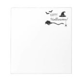 魔女の帽子とクモとこうもりのハロウィン ノートパッド (正面)