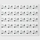 魔女の帽子とクモとこうもりのハロウィン ラッピングペーパー (フラット)