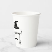 魔女の帽子とクモとこうもりのハロウィン 紙コップ (裏面)