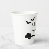 魔女の帽子とクモとこうもりのハロウィン 紙コップ (正面)