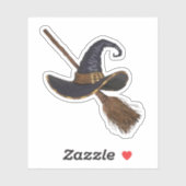 魔女の帽子とブローチ シール (シート)