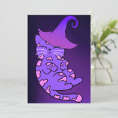 魔女の帽子と星がついた紫色の子猫 カード (スタンド正面)