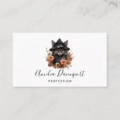 魔女の帽子にかわいい黒猫 名刺 (正面)