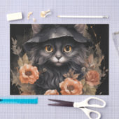 魔女の帽子にかわいい黒猫 薄葉紙 (クラフト)