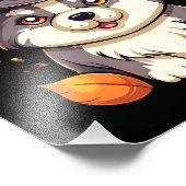 魔女の帽子にハスキーのかわいい犬 フォトプリント            (角)