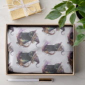 魔女の帽子に黒い猫ホワイトハロウィーン 薄葉紙 (ギフト)