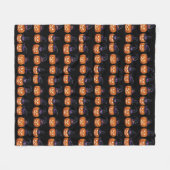 魔女の帽子のハロウィーンのカボチャ フリースブランケット (正面(横))