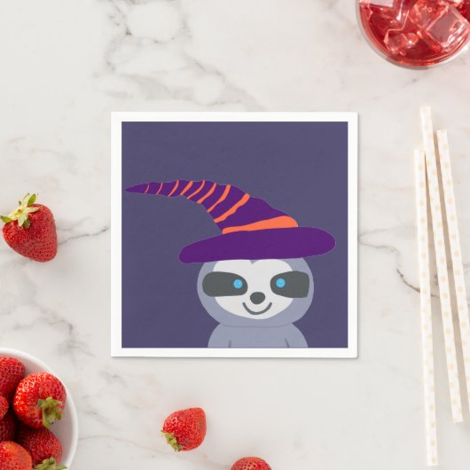 魔女の帽子のハロウィーンスロース スタンダードカクテルナプキン (インサイチュ)