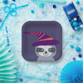 魔女の帽子のハロウィーンスロース ペーパープレート (パーティー)