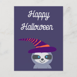 魔女の帽子のハロウィーンスロース ポストカード