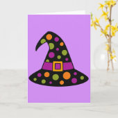 魔女の帽子の空白のハロウィンカード カード (黄色い花)