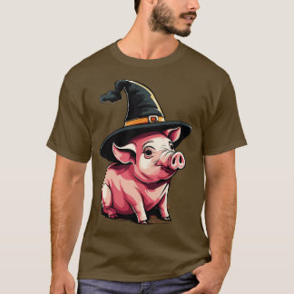 魔女の帽子の豚ハロウィーン豚1 Tシャツ