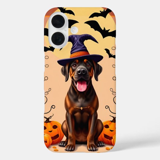 魔女の帽子をかぶったかわいい犬 Case-Mate iPhoneケース (裏面)