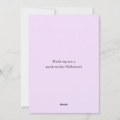 魔女の帽子をかぶったかわいい黒猫ハロウィン シーズンカード (裏面)