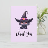 魔女の帽子をかぶったかわいい黒猫|過去記事 サンキューカード (スタンド正面)