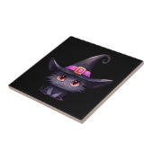 魔女の帽子をかぶったかわいい黒猫|過去記事 タイル (側面)