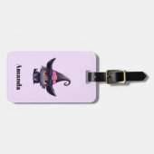 魔女の帽子をかぶったかわいい黒猫|過去記事 ラゲッジタグ (正面横)