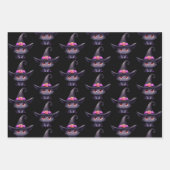 魔女の帽子をかぶったかわいい黒猫|過去記事 ラッピングペーパーシート (正面3)