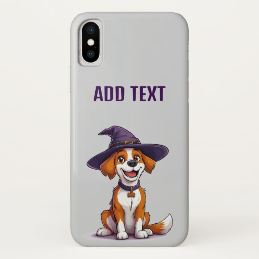 魔女の帽子をかぶったハロウィン犬 Case-Mate iPhoneケース (裏面)