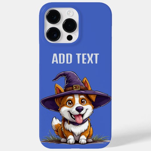 魔女の帽子をかぶったハロウィン犬 Case-Mate iPhoneケース (裏面)
