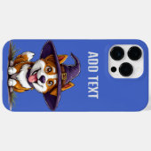魔女の帽子をかぶったハロウィン犬 Case-Mate iPhoneケース (裏面 (横))