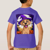 魔女の帽子をかぶった愛らしい犬 Tシャツ (裏面)