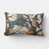 魔女の帽子をかぶった枝のフクロウ ランバークッション (正面)