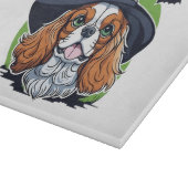 魔女の帽子をかぶった犬がこうもり カッティングボード (角)