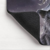 魔女の帽子をかぶった黒いハロウィーン猫 マウスパッド (コーナー)