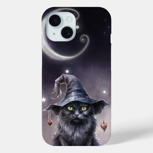 魔女の帽子をかぶった黒いハロウィーン猫 Case-Mate iPhoneケース (裏面)