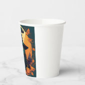 魔女の帽子をかぶった黒猫 紙コップ (左)