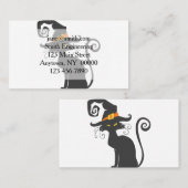 魔女の帽子をかわいい黒猫-背景を選ぶ 名刺 (正面/裏面)