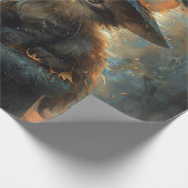 魔女の帽子を被ったかわいい子猫 ラッピングペーパー (角)