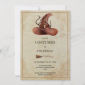 魔女の帽子ヴィンテージハロウィーン大人の衣装パーティー 招待状 (正面)