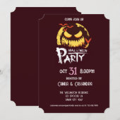 魔女の愛猫ハロウィンパーティー 招待状 (正面/裏面)