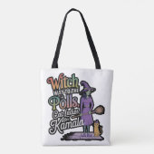 魔女の投票方法?キャットレディースフォーカマラハリス トートバッグ (裏面)