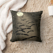 魔女の時間+満月+コウモリ ヴィンテージ クッション (ブランケット)