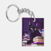 魔女の本屋の黒猫 – Keychain キーホルダー (正面左)
