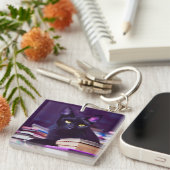 魔女の本屋の黒猫 – Keychain キーホルダー (正面右)