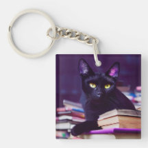 魔女の本屋の黒猫 – Keychain