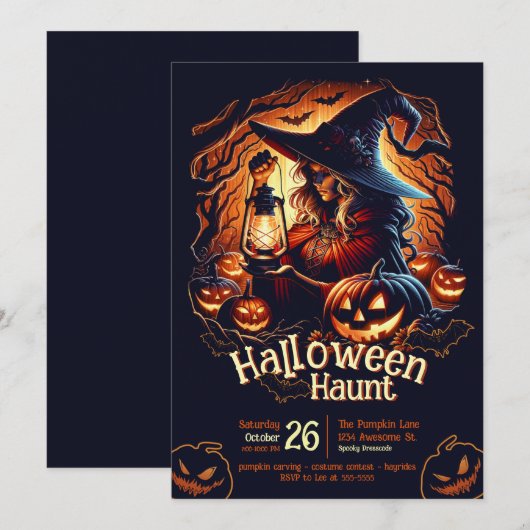 魔女の森のハロウィン 招待状 (正面/裏面)