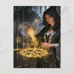 魔女の檻入り ホラー テーマ アート ポストカード