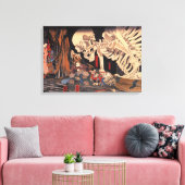 魔女の滝夜叉と骸骨妖怪 キャンバスプリント (インサイチュ (リビング))