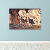 魔女の滝夜叉と骸骨妖怪 キャンバスプリント (インサイチュ (ウッドフロア))